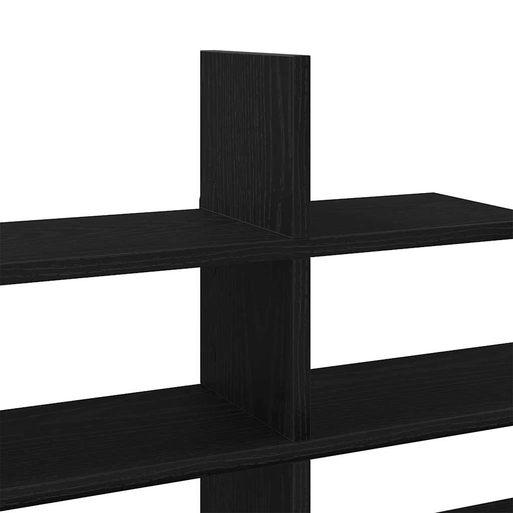 Vegghylle svart eik 124,5x18x60,5 cm konstruert tre