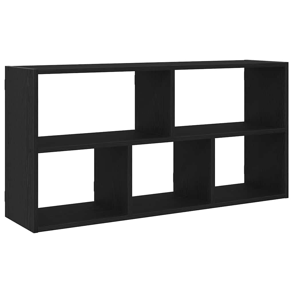 Vegghylle svart eik 100x25x50 cm konstruert tre