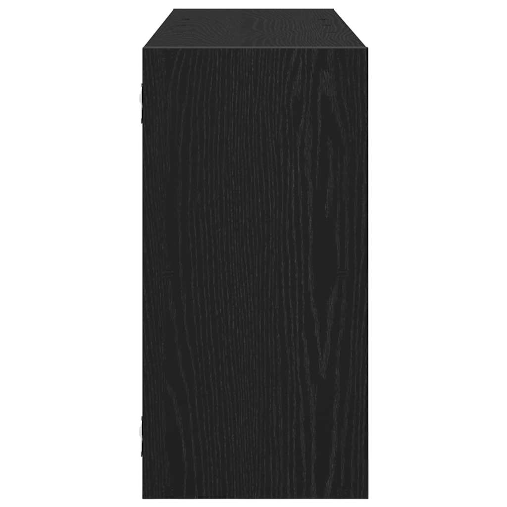 Vegghylle svart eik 100x25x50 cm konstruert tre