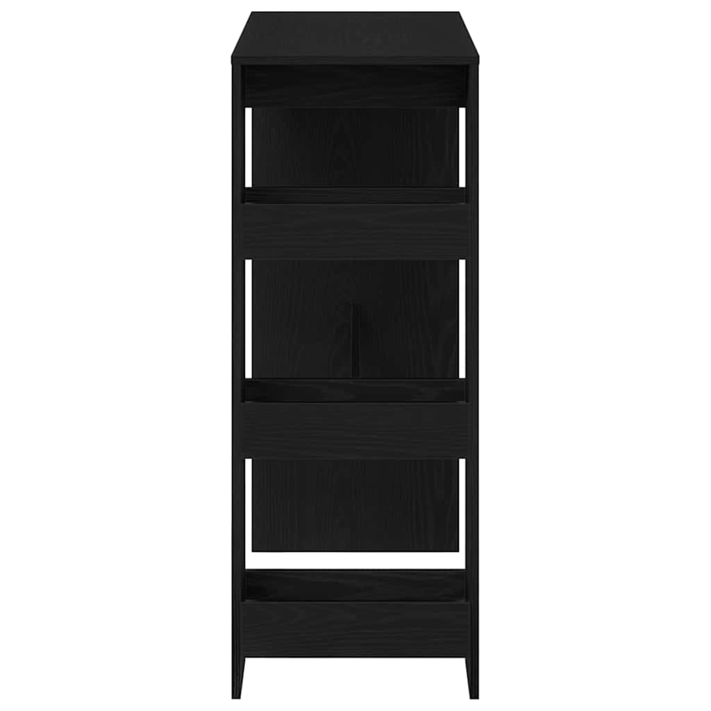 Barbord med hyller svart eik 90x40x103,5 cm konstruert tre