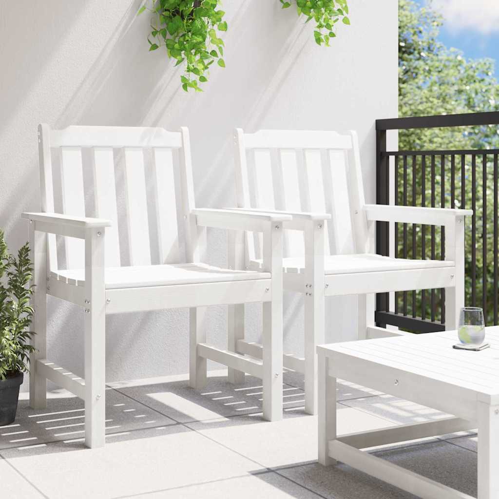 Hage spisestol 2 pcs Hvit 65,5 x 59 x 88 cm HDPE
