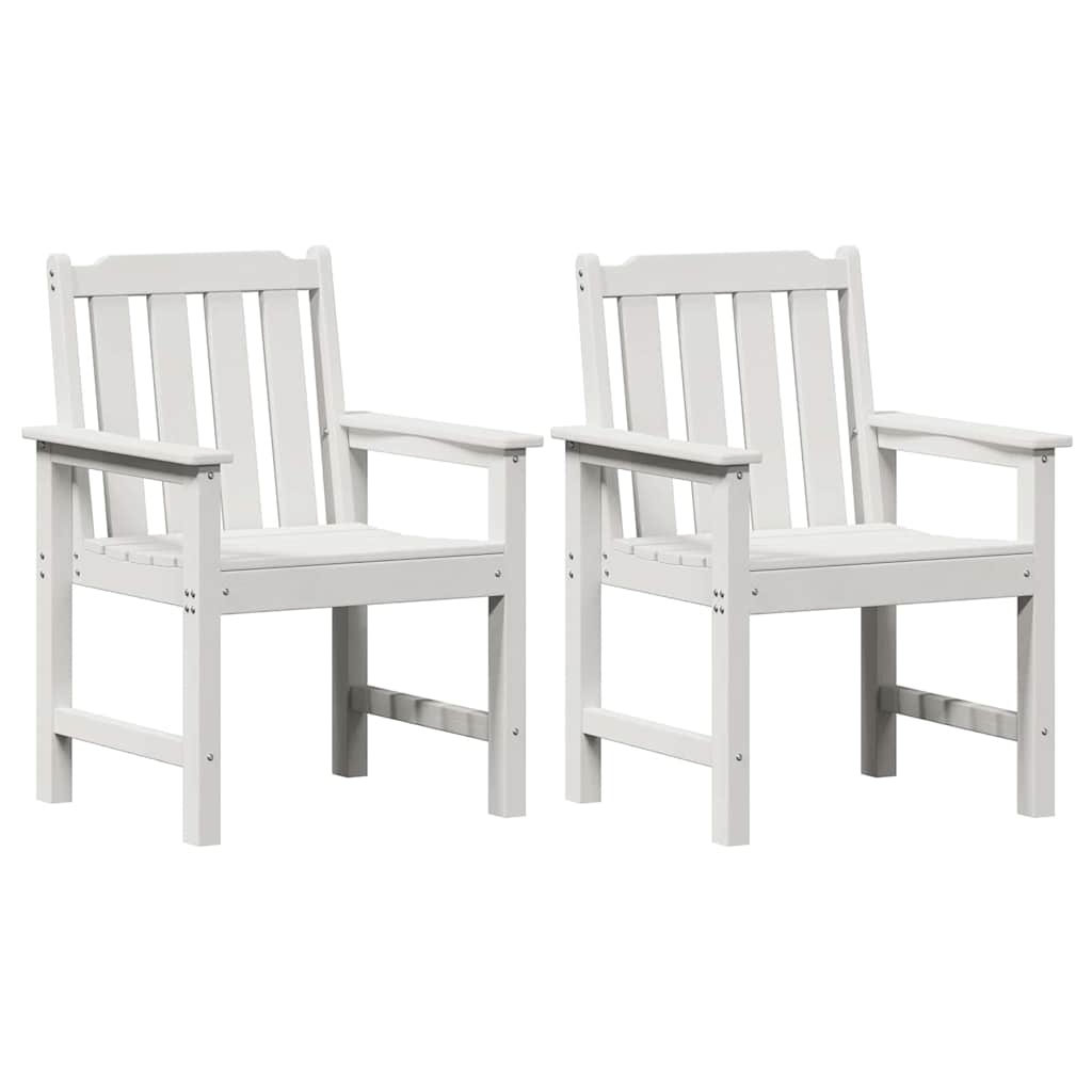 Hage spisestol 2 pcs Hvit 65,5 x 59 x 88 cm HDPE