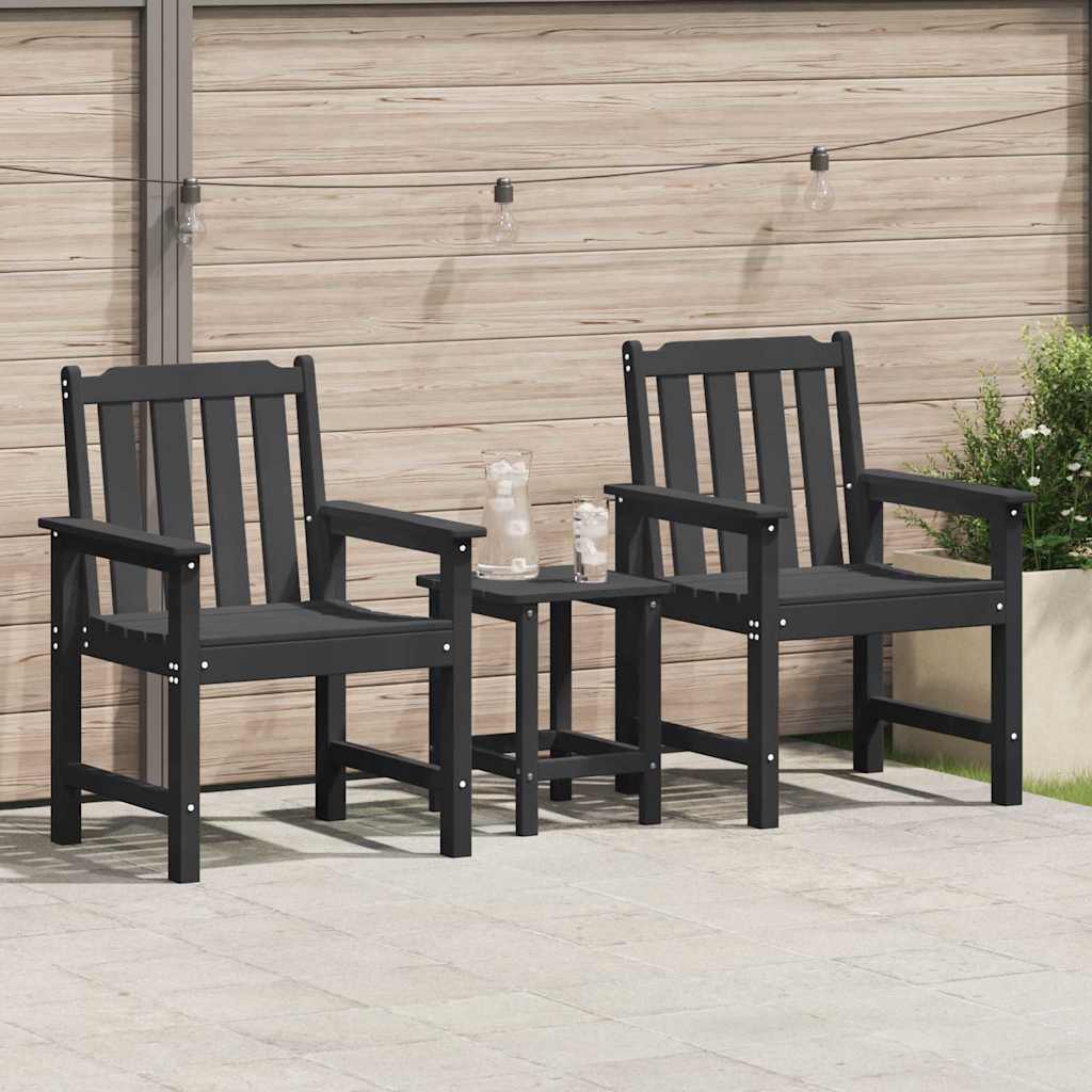Hage spisestol 2 pcs Svart 65,5 x 59 x 88 cm HDPE