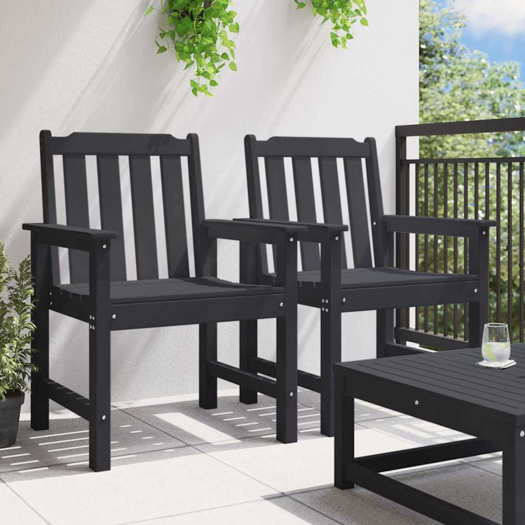 Hage spisestol 2 pcs Svart 65,5 x 59 x 88 cm HDPE