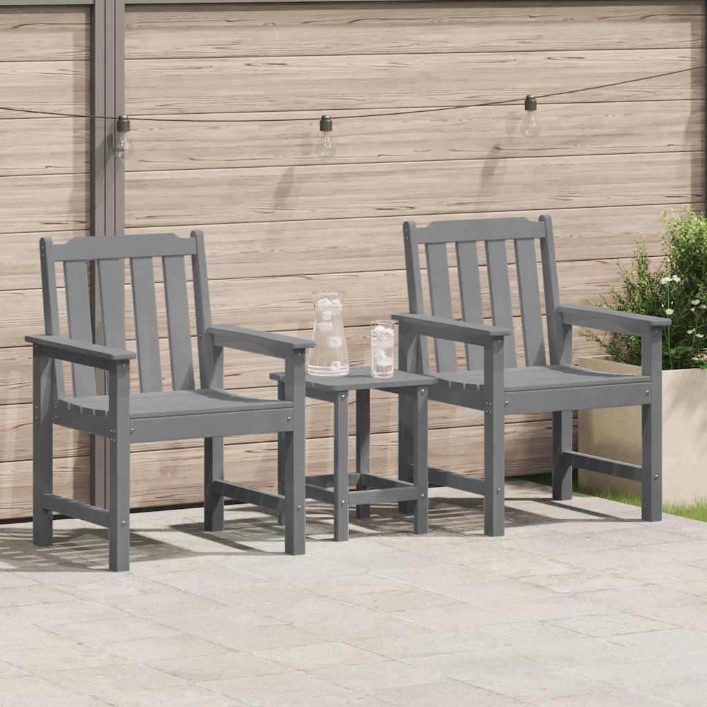 Hage spisestol 2 pcs Lysegrå 65,5 x 59 x 88 cm HDPE