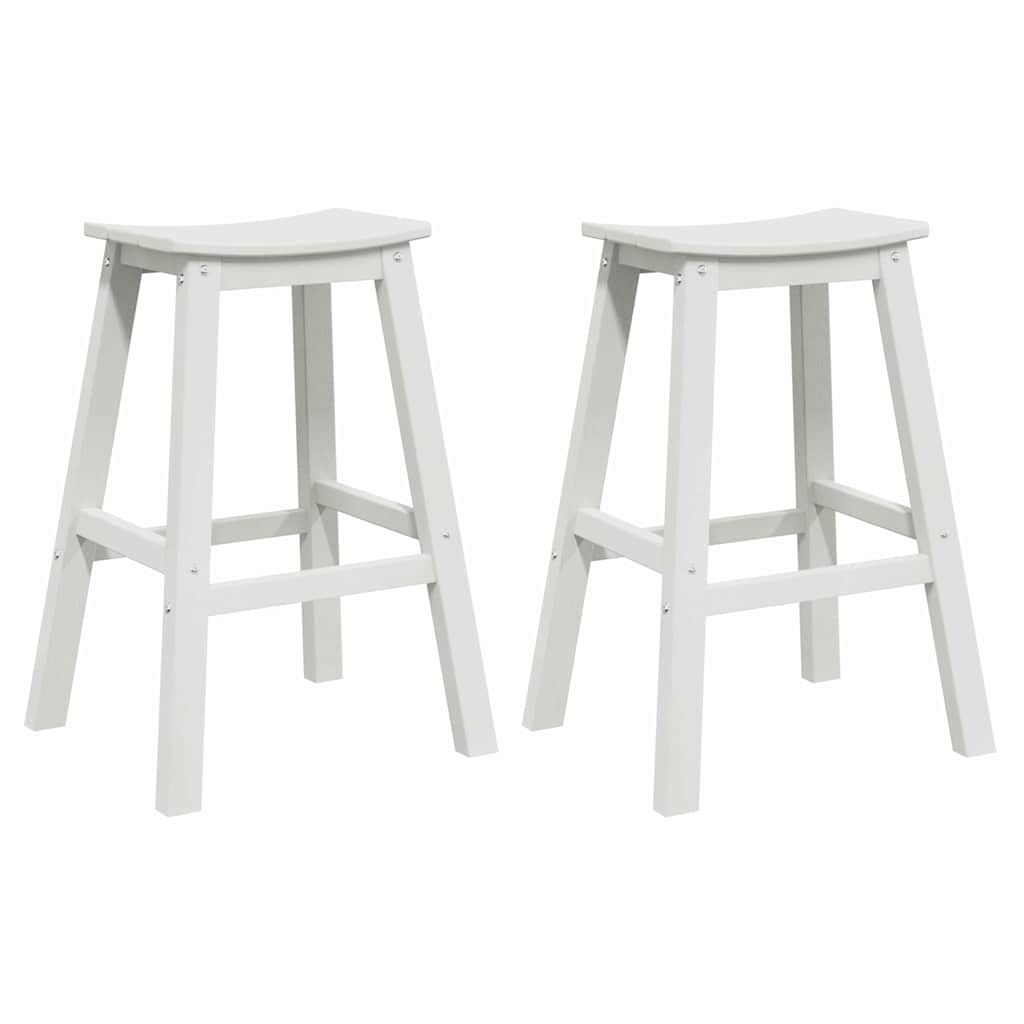 Barstol 2 pcs Hvit 52 x 43 x 73,5 cm HDPE