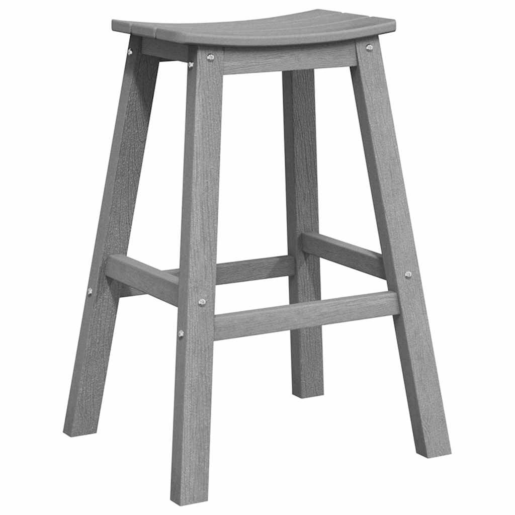 Barstol 2 pcs Lysegrå 52 x 43 x 73,5 cm HDPE