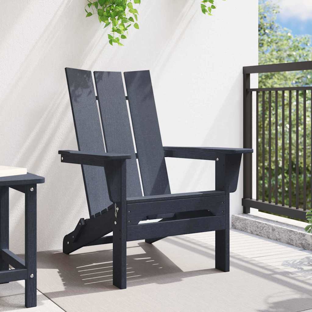 Folding Adirondack Stol Marineblå 80,5 x 74,5 x 92 cm HDPE