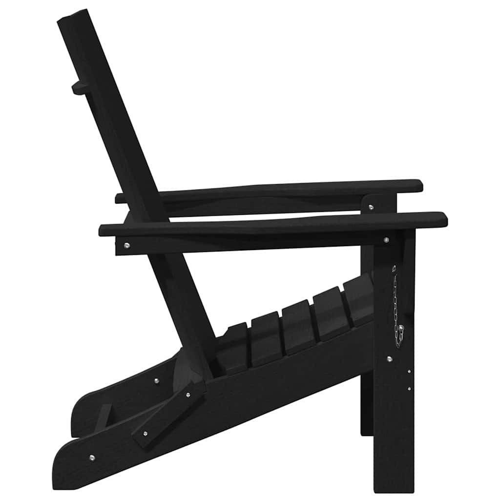 Folding Adirondack Stol Svart 74.5 x 80.5 x 90cm HDPE