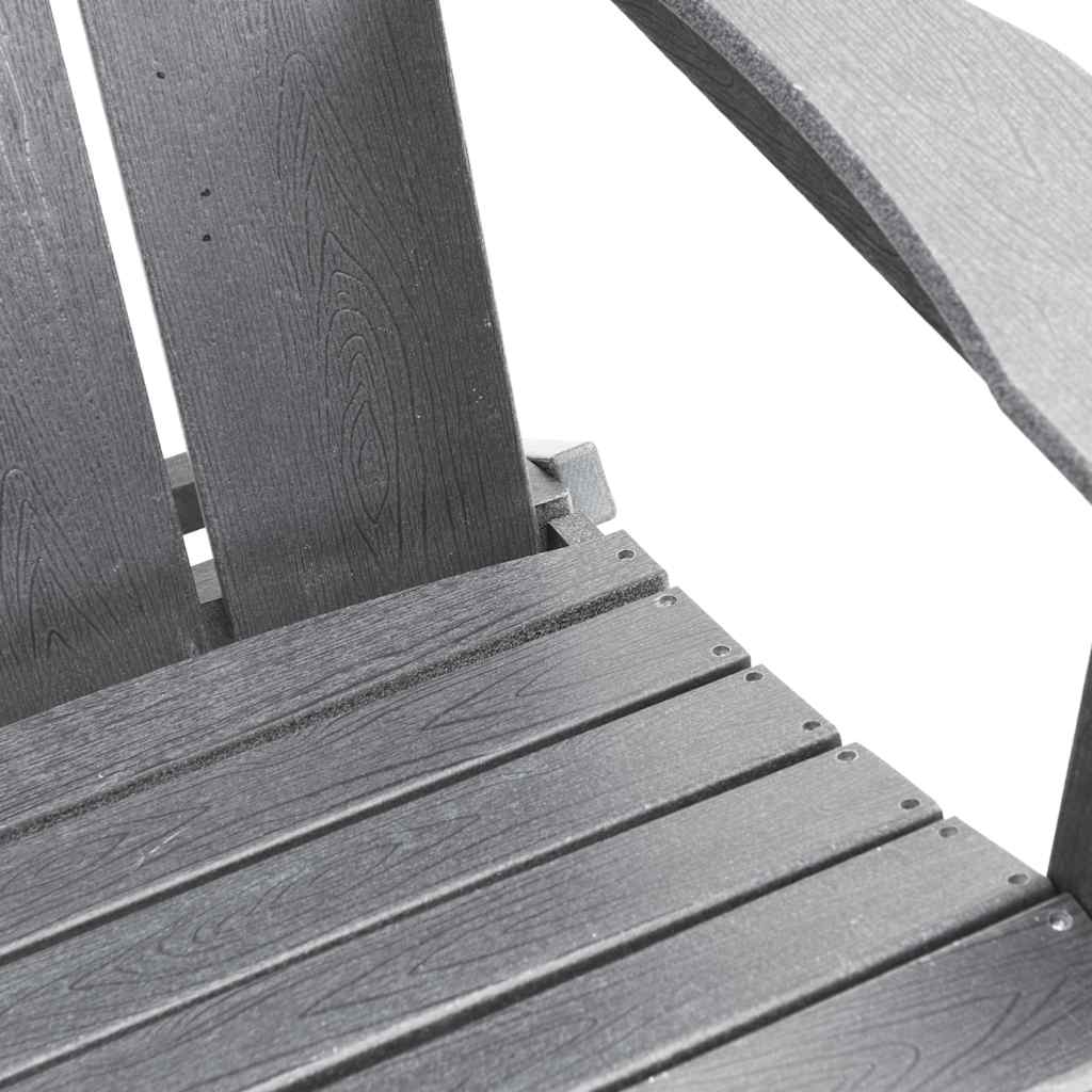 Folding Adirondack Stol Lysegrå 74.5 x 80.5 x 90cm HDPE