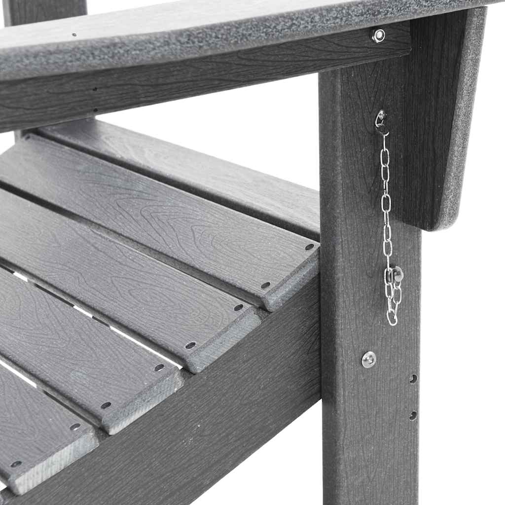 Folding Adirondack Stol Lysegrå 74.5 x 80.5 x 90cm HDPE