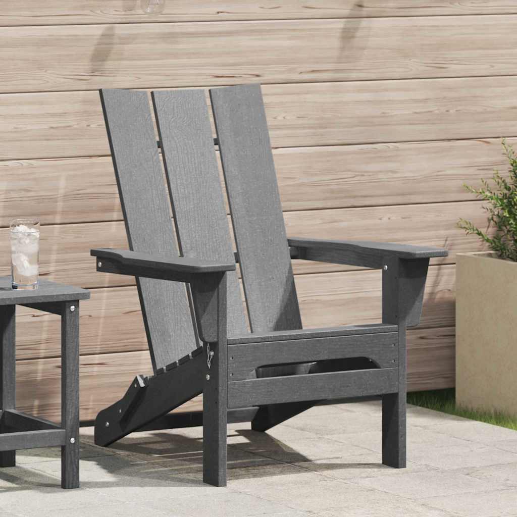 Folding Adirondack Stol Lysegrå 74.5 x 80.5 x 90cm HDPE