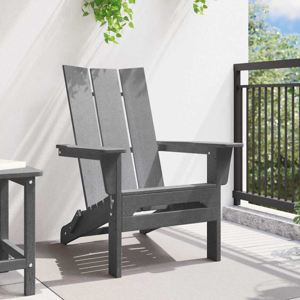 Folding Adirondack Stol Lysegrå 80,5 x 74,5 x 92 cm HDPE