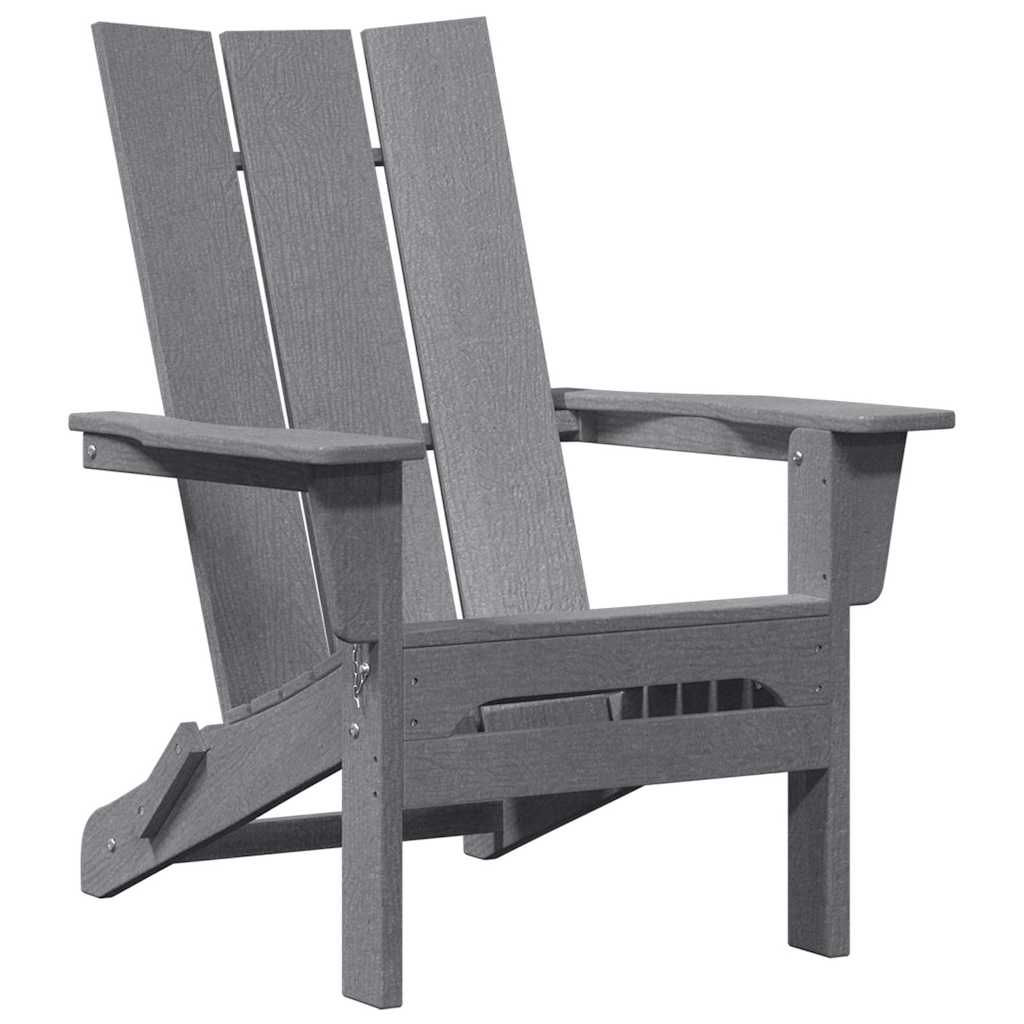 Folding Adirondack Stol Lysegrå 74.5 x 80.5 x 90cm HDPE