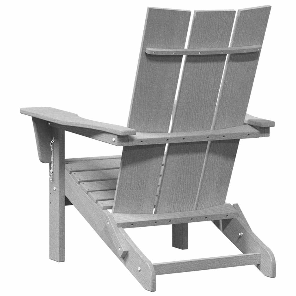 Folding Adirondack Stol Lysegrå 74.5 x 80.5 x 90cm HDPE