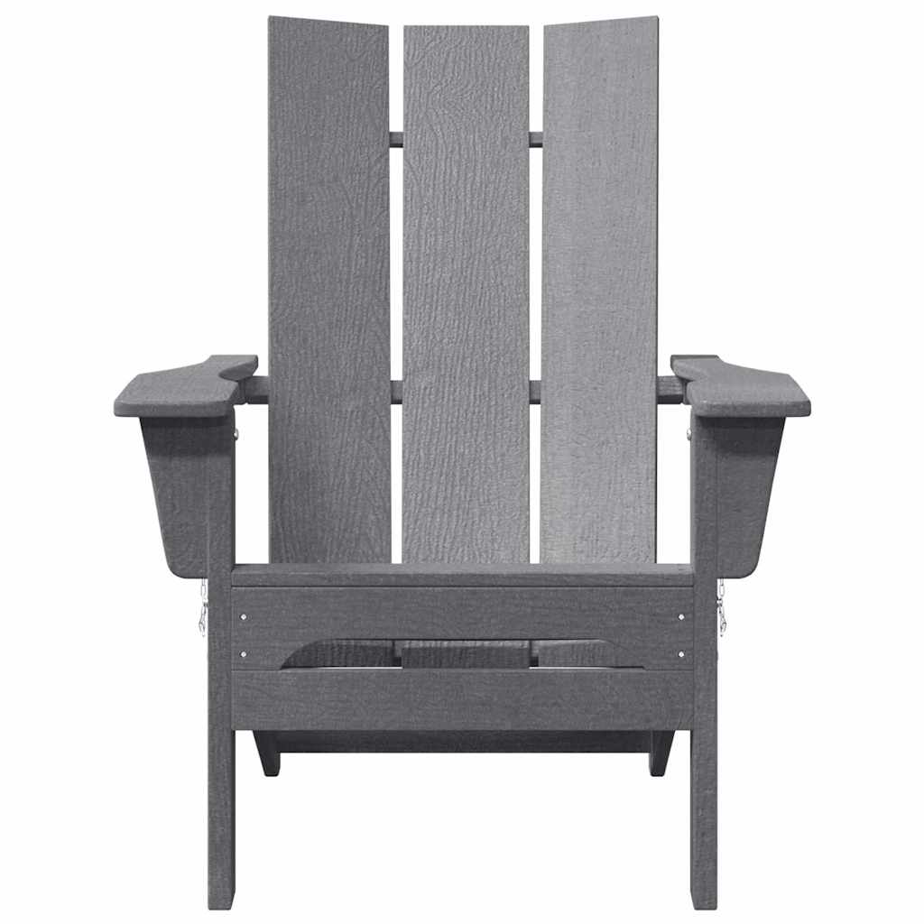Folding Adirondack Stol Lysegrå 74.5 x 80.5 x 90cm HDPE