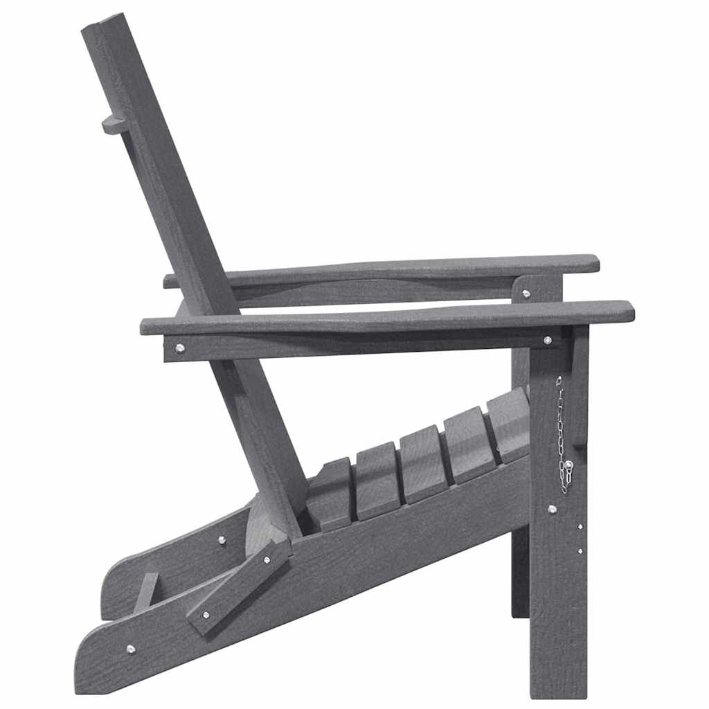 Folding Adirondack Stol Lysegrå 74.5 x 80.5 x 90cm HDPE