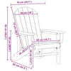 Adirondack-stol Hvit 74 x 82 x 92cm HDPE