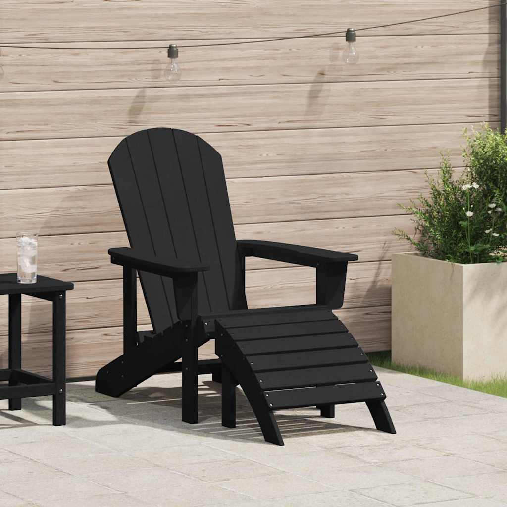 Adirondack-stol Svart 82 x 74 x 92 cm HDPE
