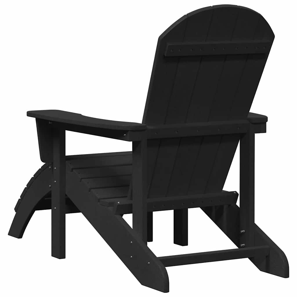 Adirondack-stol med pute Svart 74 x 82 x 92cm HDPE