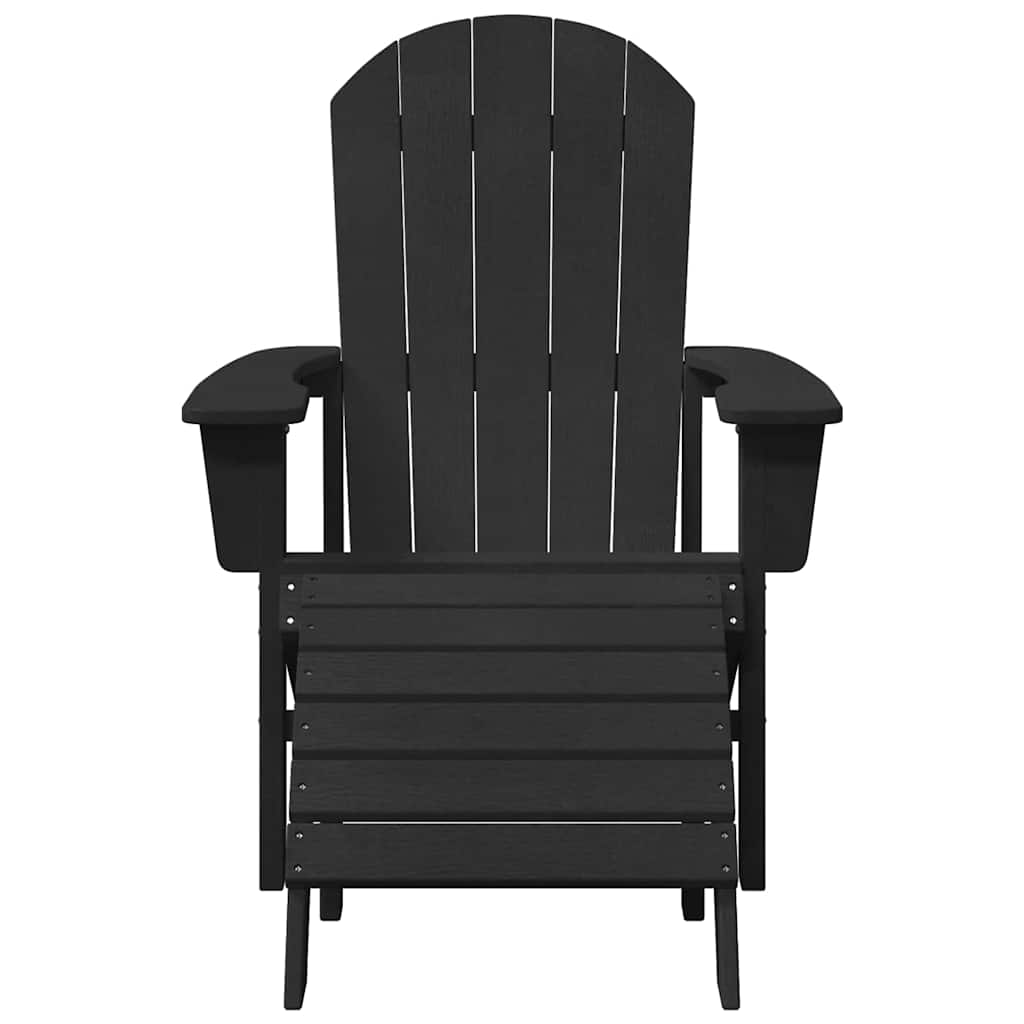 Adirondack-stol med pute Svart 74 x 82 x 92cm HDPE