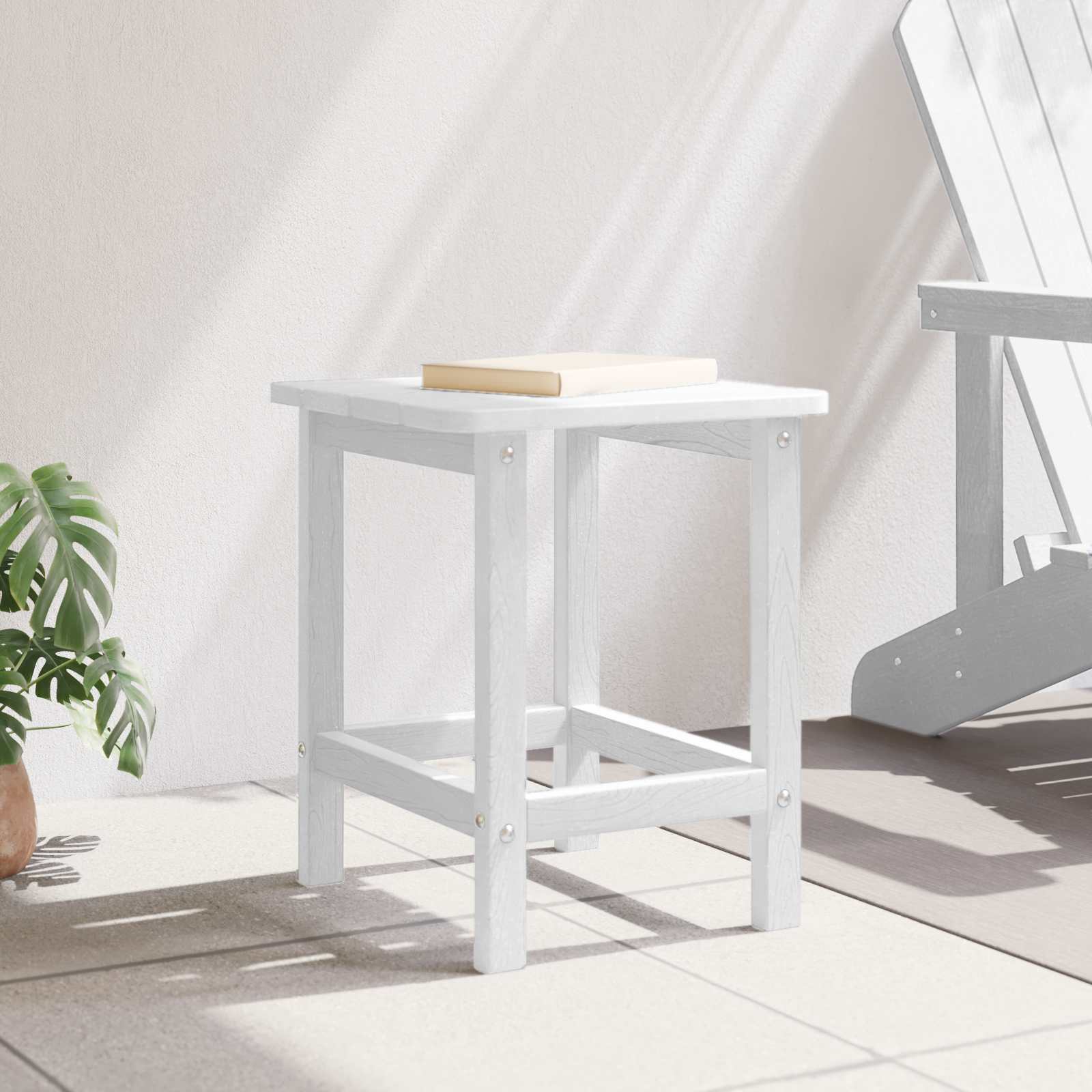 Sidetabell Hvit 38 x 38 x 46 cm Polyethylen vidaXL