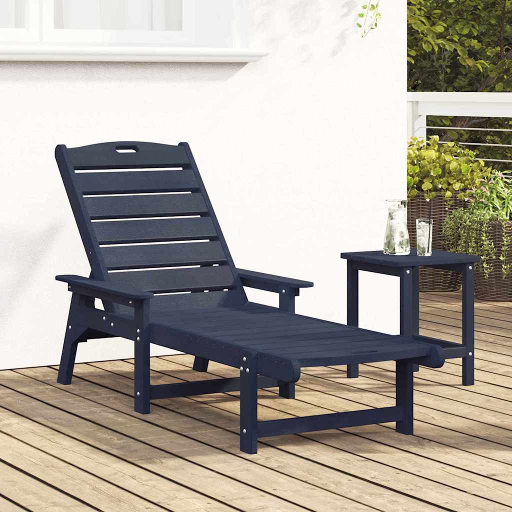 Solstol Marineblå 195,5 x 53 x 98,5 cm HDPE