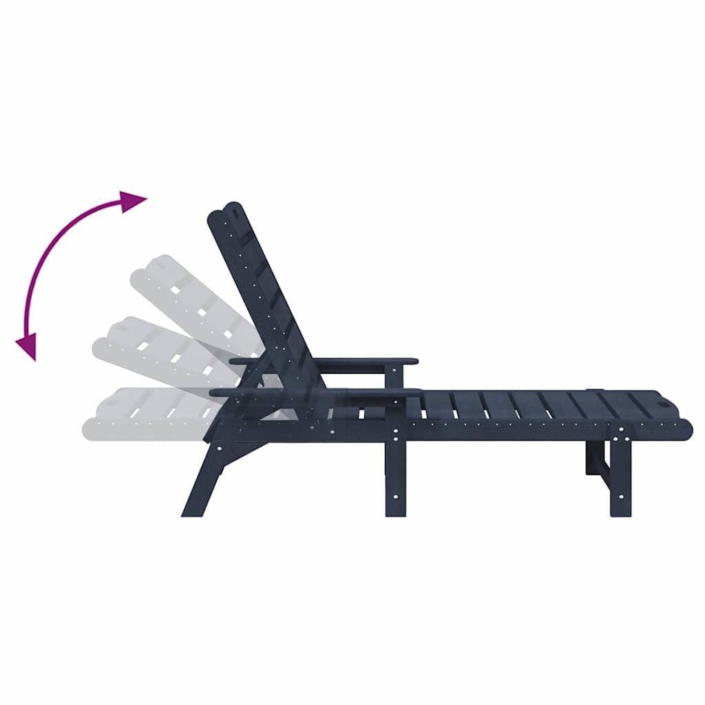 Solstol Marineblå 195,5 x 53 x 98,5 cm HDPE