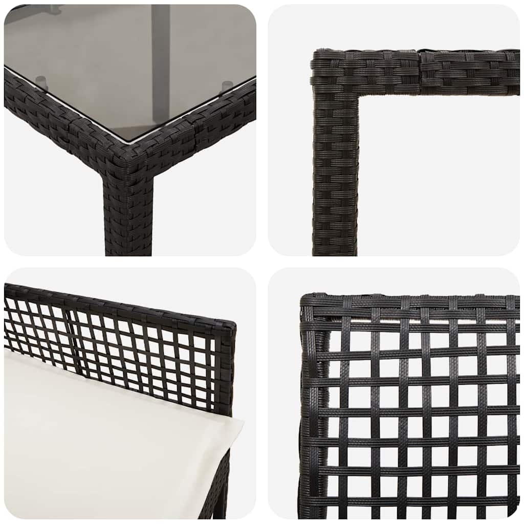 Hage Spisegruppe 3 pcs Svart Poly rattan