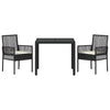 Hage Spisegruppe 3 pcs Svart Poly rattan
