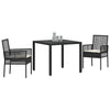 Hage Spisegruppe 3 pcs Svart Poly rattan