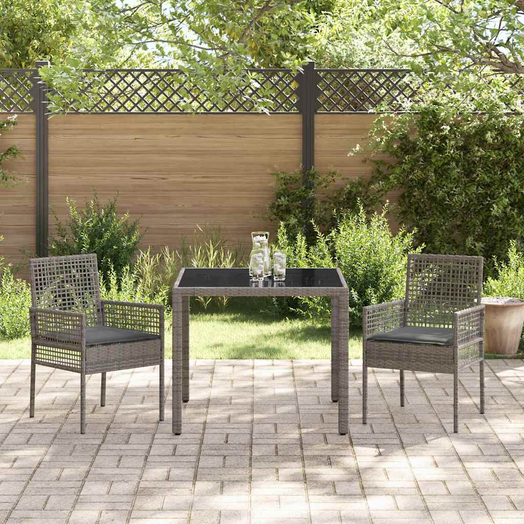 Hage Spisegruppe 3 pcs Grå Poly rattan