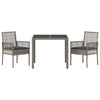 Hage Spisegruppe 3 pcs Grå Poly rattan