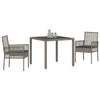 Hage Spisegruppe 3 pcs Grå Poly rattan