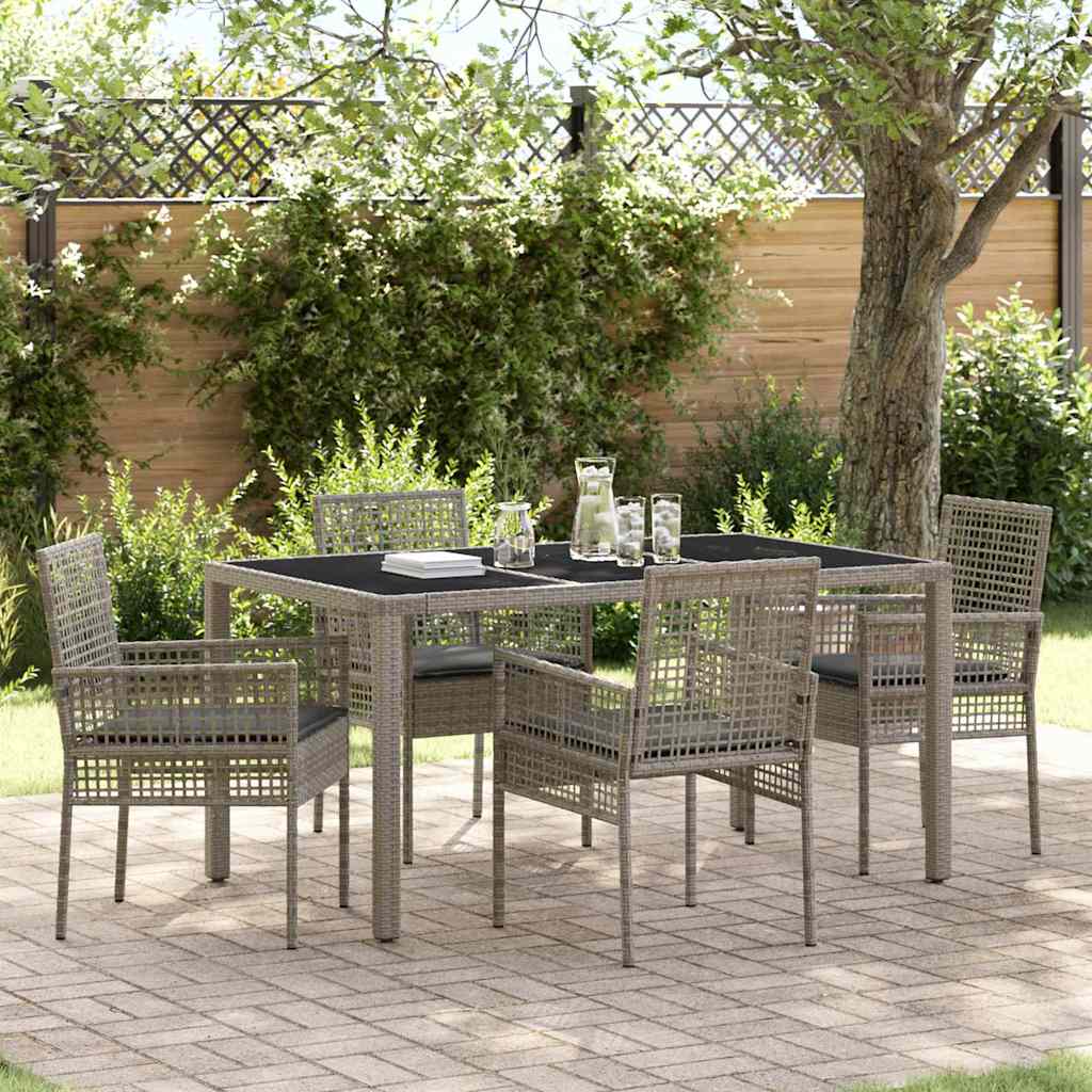 Hage Spisegruppe 5 pcs Grå Poly rattan