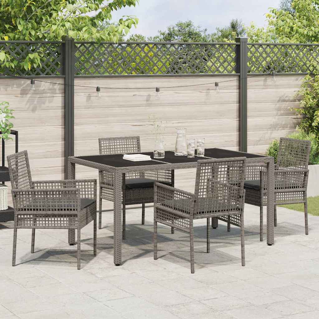 Hage Spisegruppe 5 pcs Grå Poly rattan