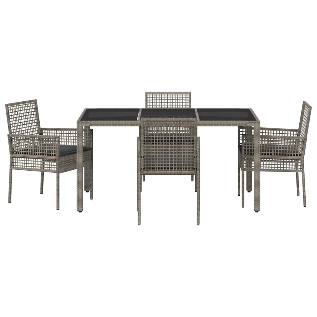 Hage Spisegruppe 5 pcs Grå Poly rattan