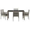 Hage Spisegruppe 5 pcs Grå Poly rattan