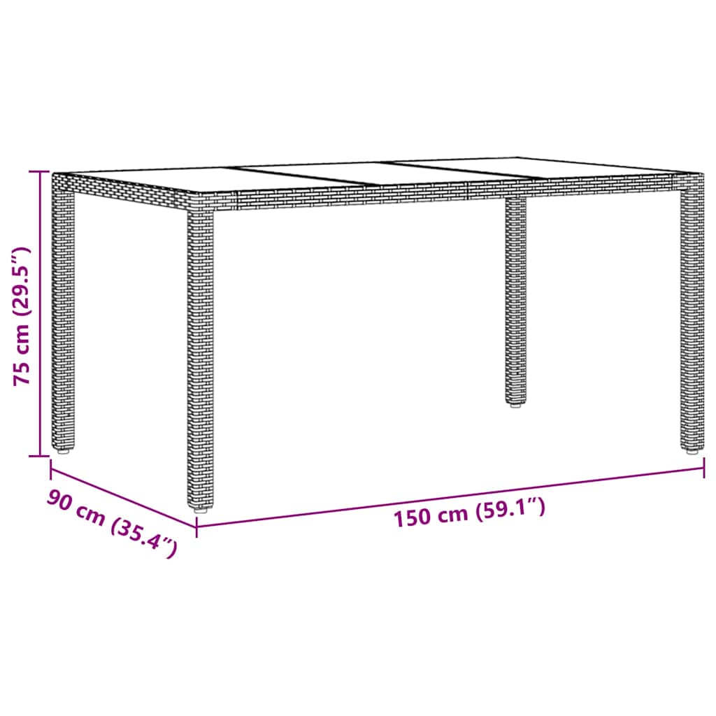 Hage Spisegruppe 5 pcs Grå Poly rattan