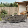 Hage Spisegruppe 11 pcs Grå Poly rattan