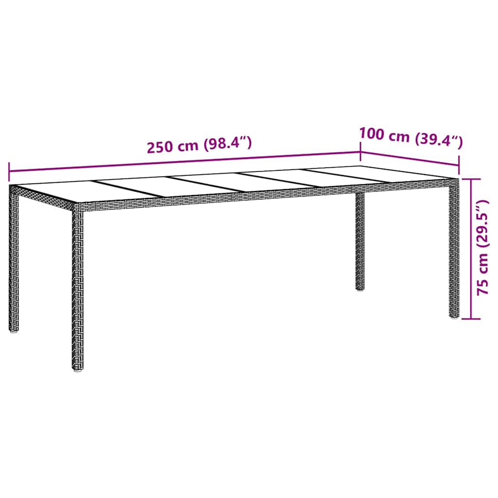 Hage Spisegruppe 11 pcs Grå Poly rattan