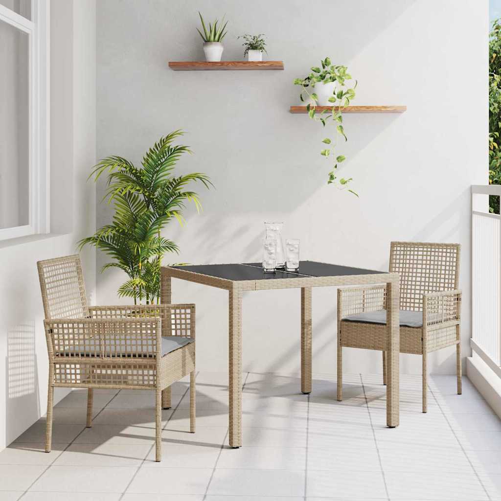 Hage Spisegruppe 3 pcs Beige Poly rattan