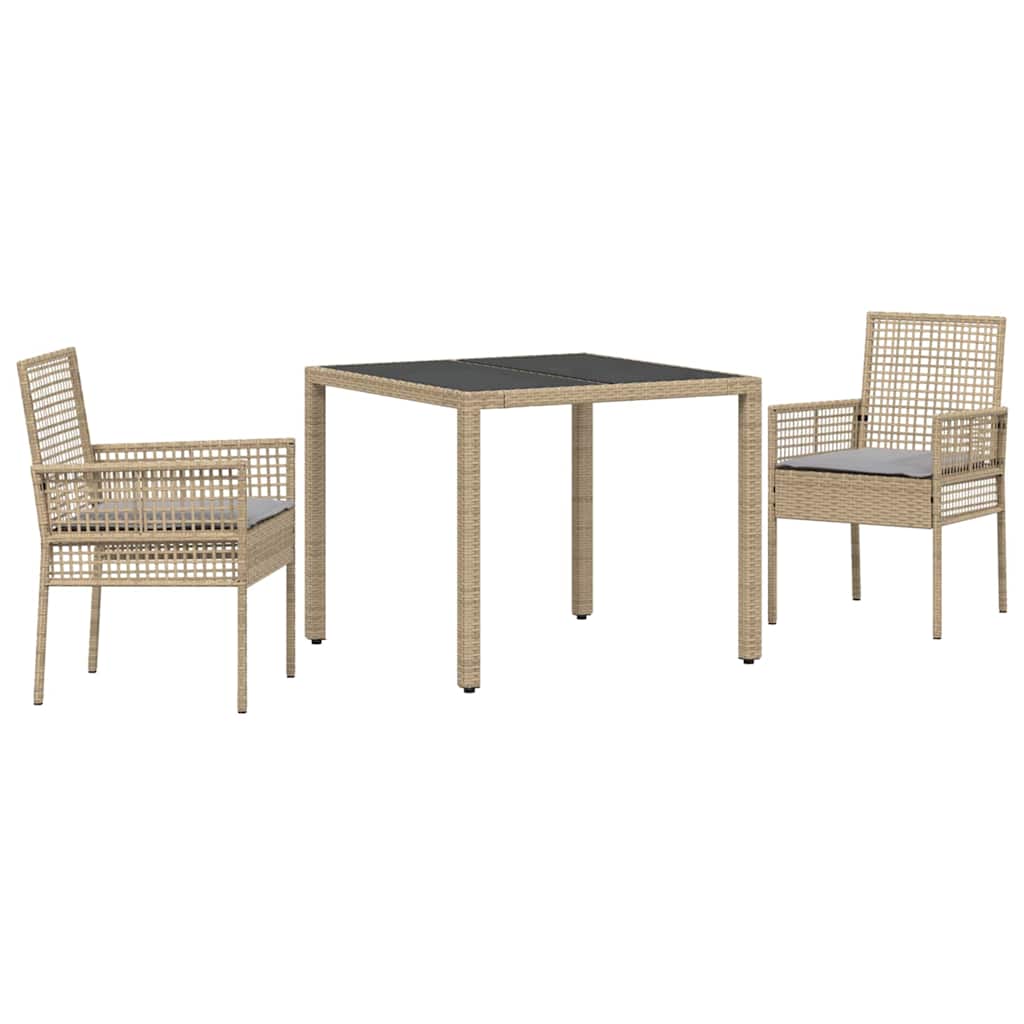 Hage Spisegruppe 3 pcs Beige Poly rattan