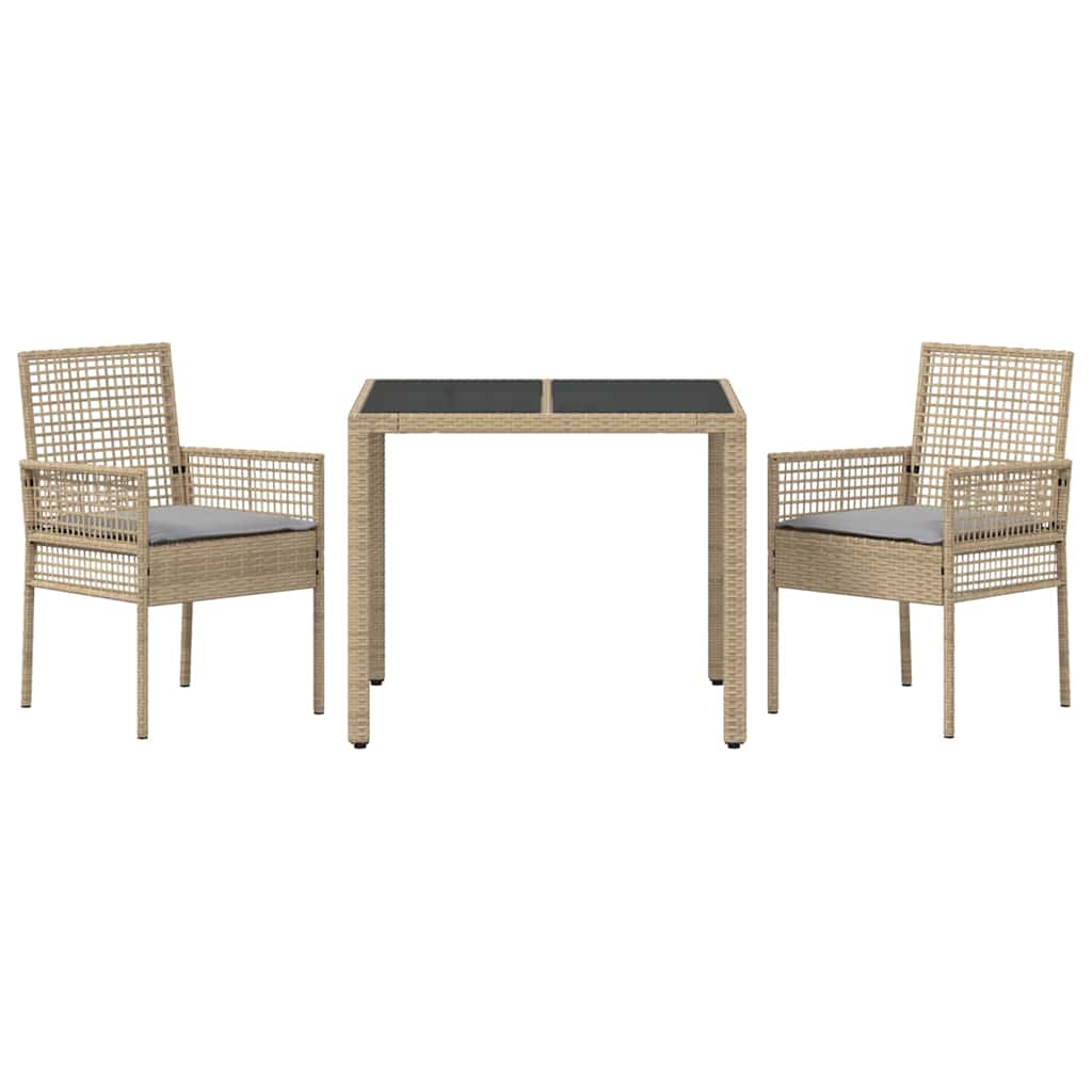 Hage Spisegruppe 3 pcs Beige Poly rattan