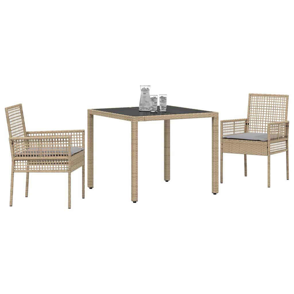 Hage Spisegruppe 3 pcs Beige Poly rattan