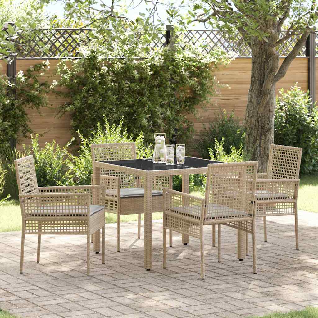 Hage Spisegruppe 5 pcs Beige Poly rattan