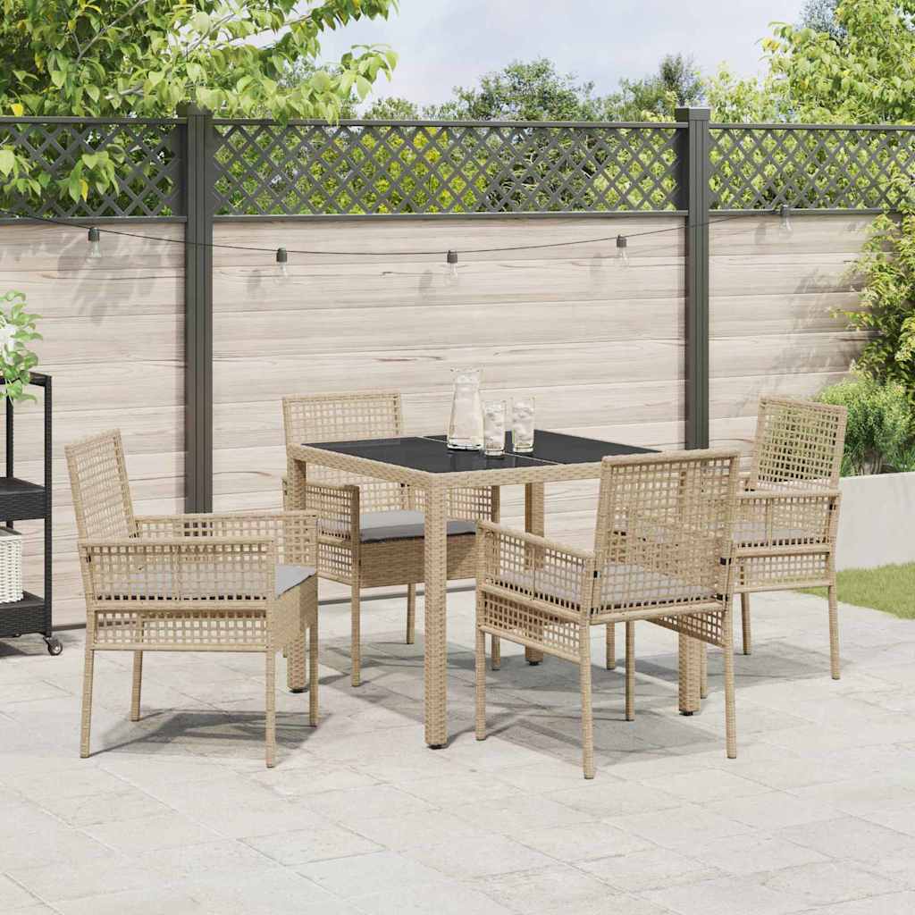 Hage Spisegruppe 5 pcs Beige Poly rattan