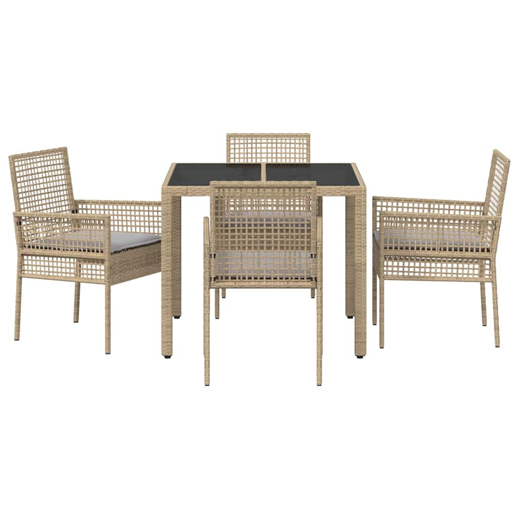 Hage Spisegruppe 5 pcs Beige Poly rattan