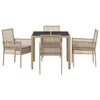 Hage Spisegruppe 5 pcs Beige Poly rattan