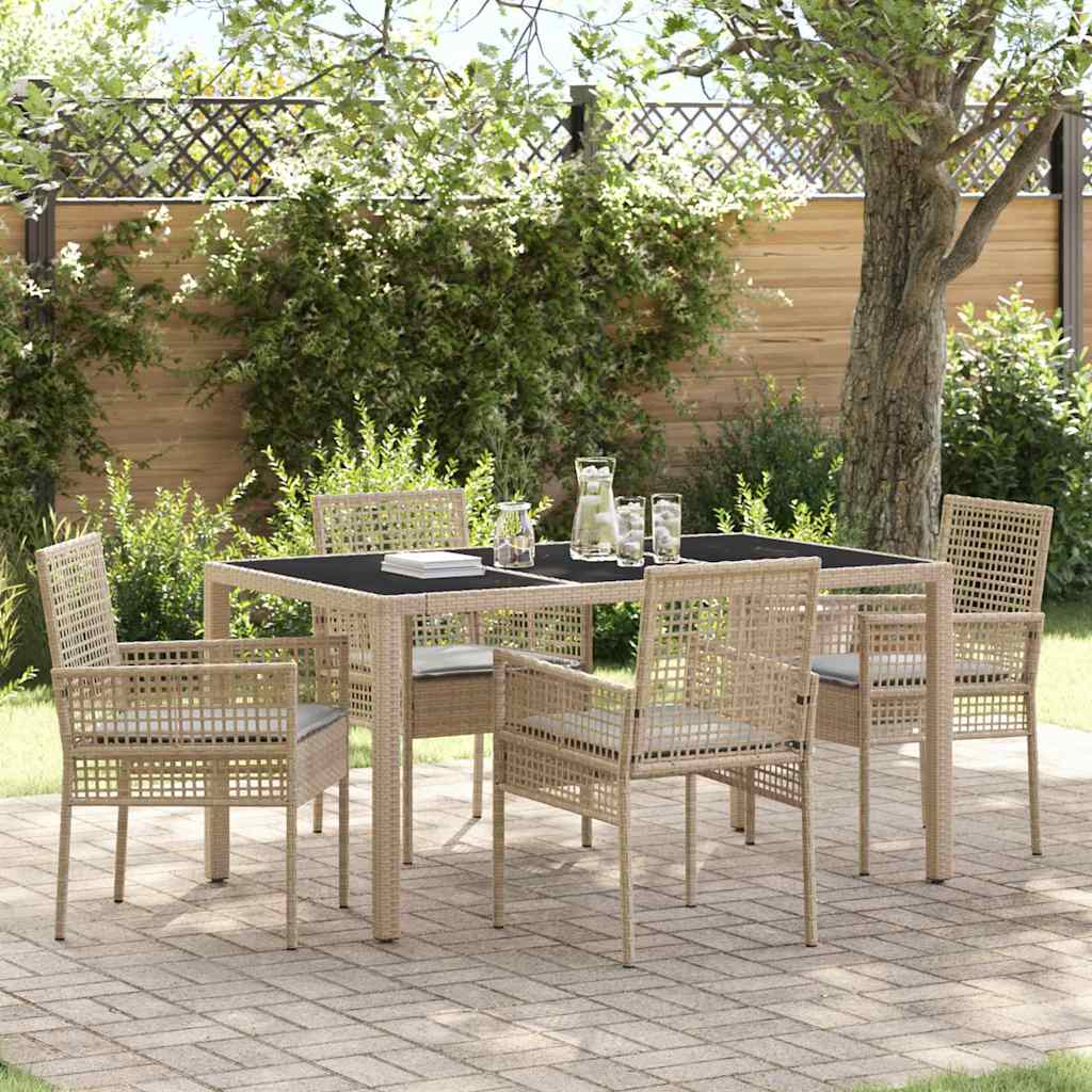 Hage Spisegruppe 5 pcs Beige Poly rattan